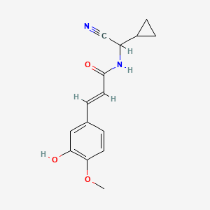 (E)-N-[Cyano(cyclopropyl)methyl]-3-(3-hydroxy-4-methoxyphenyl)prop-2-enamide