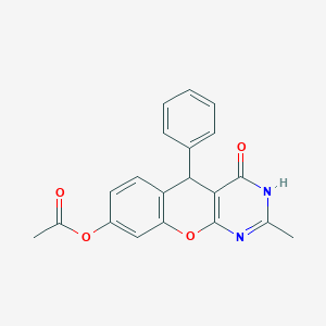 2-methyl-4-oxo-5-phenyl-3,5-dihydro-4H-chromeno[2,3-d]pyrimidin-8-yl acetate