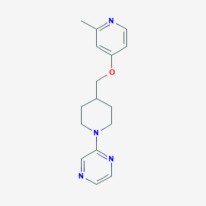 molecular formula C16H20N4O B2609220 2-[4-[(2-Methylpyridin-4-yl)oxymethyl]piperidin-1-yl]pyrazine CAS No. 2380064-00-4