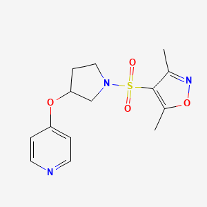 3,5-Dimethyl-4-((3-(pyridin-4-yloxy)pyrrolidin-1-yl)sulfonyl)isoxazole