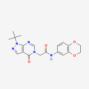 2-(1-tert-butyl-4-oxopyrazolo[3,4-d]pyrimidin-5-yl)-N-(2,3-dihydro-1,4-benzodioxin-6-yl)acetamide