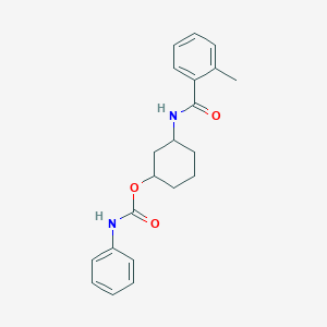 molecular formula C21H24N2O3 B2609252 3-(2-Methylbenzamido)cyclohexyl phenylcarbamate CAS No. 1351619-16-3