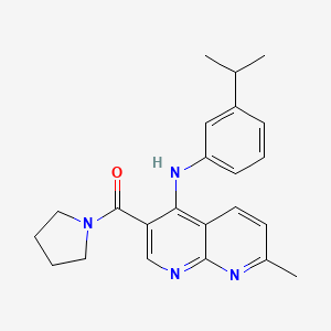 (4-((3-Isopropylphenyl)amino)-7-methyl-1,8-naphthyridin-3-yl)(pyrrolidin-1-yl)methanone