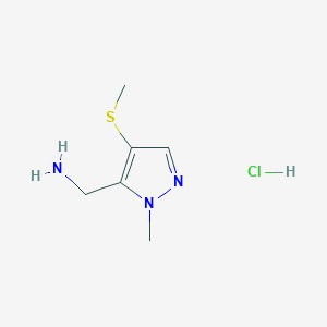 molecular formula C6H12ClN3S B2609269 (2-Methyl-4-methylsulfanylpyrazol-3-yl)methanamine;hydrochloride CAS No. 2470436-05-4