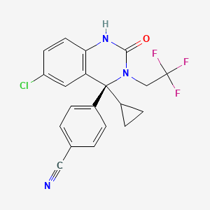 molecular formula C20H15ClF3N3O B2609271 (S)-4-(6-chloro-4-cyclopropyl-2-oxo-3-(2,2,2-trifluoroethyl)-1,2,3,4-tetrahydroquinazolin-4-yl)benzonitrile CAS No. 910484-28-5