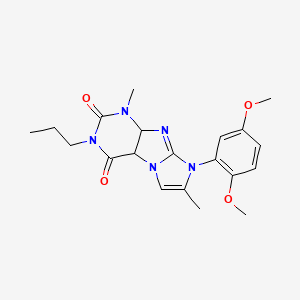 molecular formula C20H23N5O4 B2609274 8-(2,5-dimethoxyphenyl)-1,7-dimethyl-3-propyl-1H,2H,3H,4H,8H-imidazo[1,2-g]purine-2,4-dione CAS No. 876672-54-7