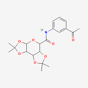 molecular formula C20H25NO7 B2609278 N-(3-acetylphenyl)-4,4,11,11-tetramethyl-3,5,7,10,12-pentaoxatricyclo[7.3.0.0^{2,6}]dodecane-8-carboxamide CAS No. 1093684-00-4