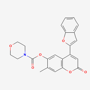molecular formula C23H19NO6 B2609282 4-(benzofuran-2-yl)-7-methyl-2-oxo-2H-chromen-6-yl morpholine-4-carboxylate CAS No. 898429-91-9