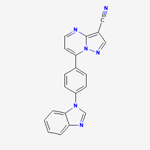 7-[4-(1H-1,3-benzimidazol-1-yl)phenyl]pyrazolo[1,5-a]pyrimidine-3-carbonitrile