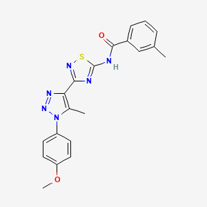 molecular formula C20H18N6O2S B2609286 N-{3-[1-(4-methoxyphenyl)-5-methyl-1H-1,2,3-triazol-4-yl]-1,2,4-thiadiazol-5-yl}-3-methylbenzamide CAS No. 895119-45-6