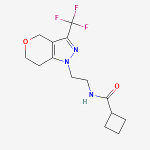N-(2-(3-(trifluoromethyl)-6,7-dihydropyrano[4,3-c]pyrazol-1(4H)-yl)ethyl)cyclobutanecarboxamide