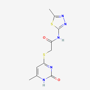 2-[(6-methyl-2-oxo-1H-pyrimidin-4-yl)sulfanyl]-N-(5-methyl-1,3,4-thiadiazol-2-yl)acetamide