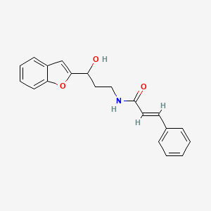 molecular formula C20H19NO3 B2609299 N-(3-(苯并呋喃-2-基)-3-羟基丙基)肉桂酰胺 CAS No. 1448140-29-1