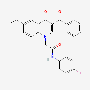 2-(3-benzoyl-6-ethyl-4-oxoquinolin-1(4H)-yl)-N-(4-fluorophenyl)acetamide