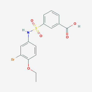 molecular formula C15H14BrNO5S B2609305 3-[(3-Bromo-4-ethoxyphenyl)sulfamoyl]benzoic acid CAS No. 519152-84-2