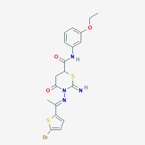 3-{[1-(5-bromo-2-thienyl)ethylidene]amino}-N-(3-ethoxyphenyl)-2-imino-4-oxo-1,3-thiazinane-6-carboxamide