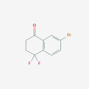 molecular formula C10H7BrF2O B2609320 7-Bromo-4,4-difluoro-3,4-dihydronaphthalen-1(2H)-one CAS No. 1415108-26-7