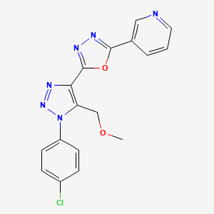 2-(1-(4-chlorophenyl)-5-(methoxymethyl)-1H-1,2,3-triazol-4-yl)-5-(pyridin-3-yl)-1,3,4-oxadiazole