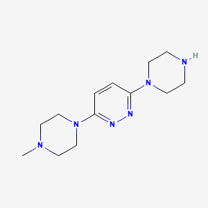 molecular formula C13H22N6 B2609327 3-(4-Methylpiperazin-1-yl)-6-(piperazin-1-yl)pyridazine CAS No. 1023812-53-4
