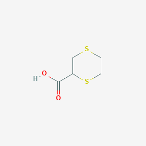 molecular formula C5H8O2S2 B2609335 1,4-Dithiane-2-carboxylic acid CAS No. 261525-42-2