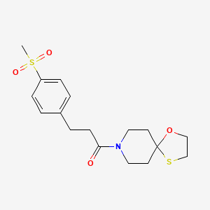 3-(4-(Methylsulfonyl)phenyl)-1-(1-oxa-4-thia-8-azaspiro[4.5]decan-8-yl)propan-1-one