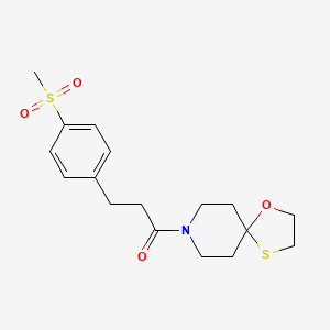 molecular formula C17H23NO4S2 B2609351 3-(4-(Methylsulfonyl)phenyl)-1-(1-oxa-4-thia-8-azaspiro[4.5]decan-8-yl)propan-1-one CAS No. 2034571-98-5