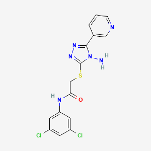 molecular formula C15H12Cl2N6OS B2609353 2-{[4-氨基-5-(吡啶-3-基)-4H-1,2,4-三唑-3-基]硫代}-N-(3,5-二氯苯基)乙酰胺 CAS No. 587005-68-3