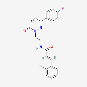 molecular formula C21H17ClFN3O2 B2609357 (E)-3-(2-氯苯基)-N-(2-(3-(4-氟苯基)-6-氧代吡啶并嘧啶-1(6H)-基)乙基)丙烯酰胺 CAS No. 1219915-28-2