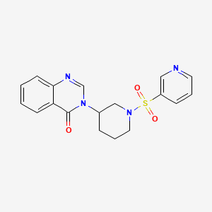 molecular formula C18H18N4O3S B2609360 3-(1-(pyridin-3-ylsulfonyl)piperidin-3-yl)quinazolin-4(3H)-one CAS No. 2034518-11-9