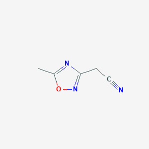 molecular formula C5H5N3O B2609366 (5-Methyl-1,2,4-oxadiazol-3-yl)acetonitrile CAS No. 923130-89-6