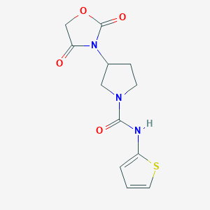 molecular formula C12H13N3O4S B2609367 3-(2,4-二氧代恶唑烷-3-基)-N-(噻吩-2-基)吡咯烷-1-甲酰胺 CAS No. 1904206-51-4