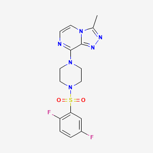 molecular formula C16H16F2N6O2S B2609368 8-(4-((2,5-二氟苯基)磺酰基)哌嗪-1-基)-3-甲基-[1,2,4]三唑并[4,3-a]吡嗪 CAS No. 1903290-63-0