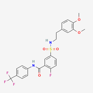 5-(N-(3,4-dimethoxyphenethyl)sulfamoyl)-2-fluoro-N-(4-(trifluoromethyl)phenyl)benzamide