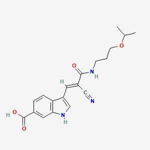 3-[(E)-2-Cyano-3-oxo-3-(3-propan-2-yloxypropylamino)prop-1-enyl]-1H-indole-6-carboxylic acid