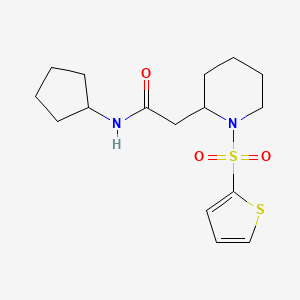 N-cyclopentyl-2-(1-(thiophen-2-ylsulfonyl)piperidin-2-yl)acetamide
