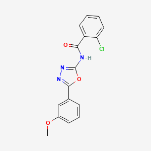 molecular formula C16H12ClN3O3 B2609385 2-chloro-N-(5-(3-methoxyphenyl)-1,3,4-oxadiazol-2-yl)benzamide CAS No. 865286-22-2