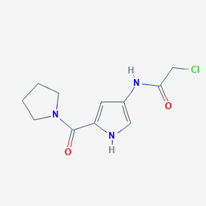 molecular formula C11H14ClN3O2 B2609386 2-Chloro-N-[5-(pyrrolidine-1-carbonyl)-1H-pyrrol-3-yl]acetamide CAS No. 2249408-21-5