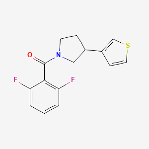 molecular formula C15H13F2NOS B2609390 (2,6-二氟苯基)(3-(噻吩-3-基)吡咯烷-1-基)甲酮 CAS No. 2176270-66-7