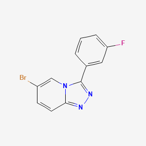 molecular formula C12H7BrFN3 B2609394 6-Bromo-3-(3-fluorophenyl)-[1,2,4]triazolo[4,3-a]pyridine CAS No. 1393330-64-7