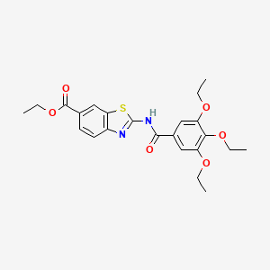 molecular formula C23H26N2O6S B2609402 2-(3,4,5-三乙氧基苯甲酰胺基)苯并[d]噻唑-6-羧酸乙酯 CAS No. 946276-95-5