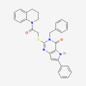 molecular formula C30H26N4O2S B2609415 3-benzyl-2-((2-(3,4-dihydroquinolin-1(2H)-yl)-2-oxoethyl)thio)-6-phenyl-3H-pyrrolo[3,2-d]pyrimidin-4(5H)-one CAS No. 1115286-77-5