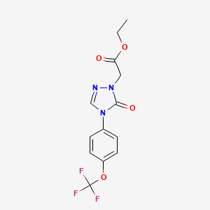molecular formula C13H12F3N3O4 B2609416 2-{5-氧代-4-[4-(三氟甲氧基)苯基]-4,5-二氢-1H-1,2,4-三唑-1-基}乙酸乙酯 CAS No. 866149-41-9