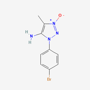 molecular formula C9H9BrN4O B2609420 4-amino-3-(4-bromophenyl)-5-methyl-3H-1,2,3-triazol-1-ium-1-olate CAS No. 146296-06-2