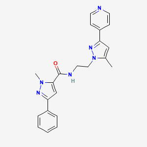 1-methyl-N-(2-(5-methyl-3-(pyridin-4-yl)-1H-pyrazol-1-yl)ethyl)-3-phenyl-1H-pyrazole-5-carboxamide