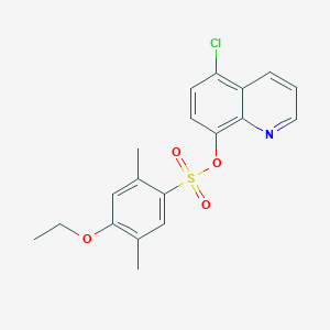 molecular formula C19H18ClNO4S B2609429 5-Chloroquinolin-8-yl 4-ethoxy-2,5-dimethylbenzene-1-sulfonate CAS No. 2361742-00-7