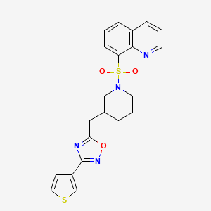5-((1-(Quinolin-8-ylsulfonyl)piperidin-3-yl)methyl)-3-(thiophen-3-yl)-1,2,4-oxadiazole