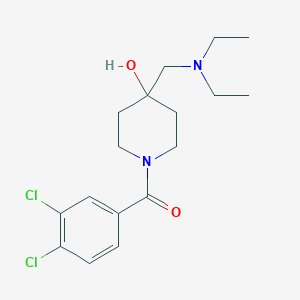 molecular formula C17H24Cl2N2O2 B2609438 (3,4-二氯苯基){4-[(二乙氨基)甲基]-4-羟基哌啶基}甲酮 CAS No. 477847-23-7