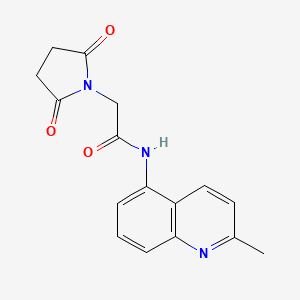 molecular formula C16H15N3O3 B2609447 2-(2,5-dioxopyrrolidin-1-yl)-N-(2-methylquinolin-5-yl)acetamide CAS No. 1207008-59-0