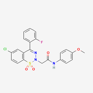 2-(6-chloro-4-(2-fluorophenyl)-1,1-dioxido-2H-benzo[e][1,2,3]thiadiazin-2-yl)-N-(4-methoxyphenyl)acetamide