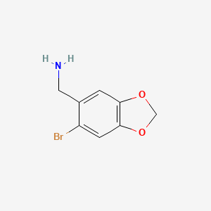 molecular formula C8H8BrNO2 B2609452 (6-Bromobenzo[d][1,3]dioxol-5-yl)methanamine CAS No. 67496-29-1